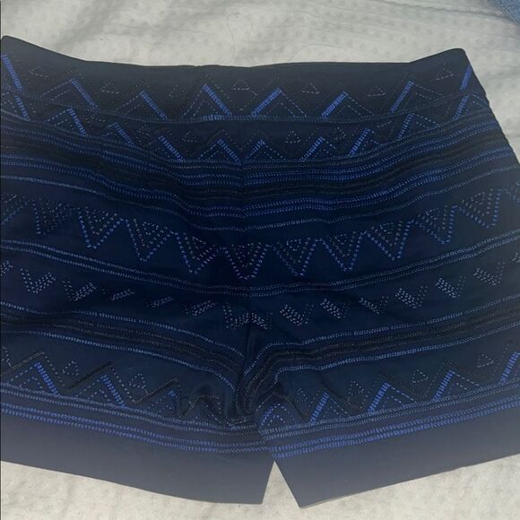 White House Black Market High Waist Navy Blue Embroidered Shorts - Picture 7 of 7